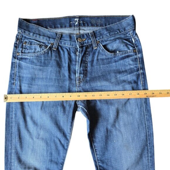 7 For All Mankind Rhigby Button Fly Skinny Blue denim Jeans. Size 30 - Picture 5 of 7